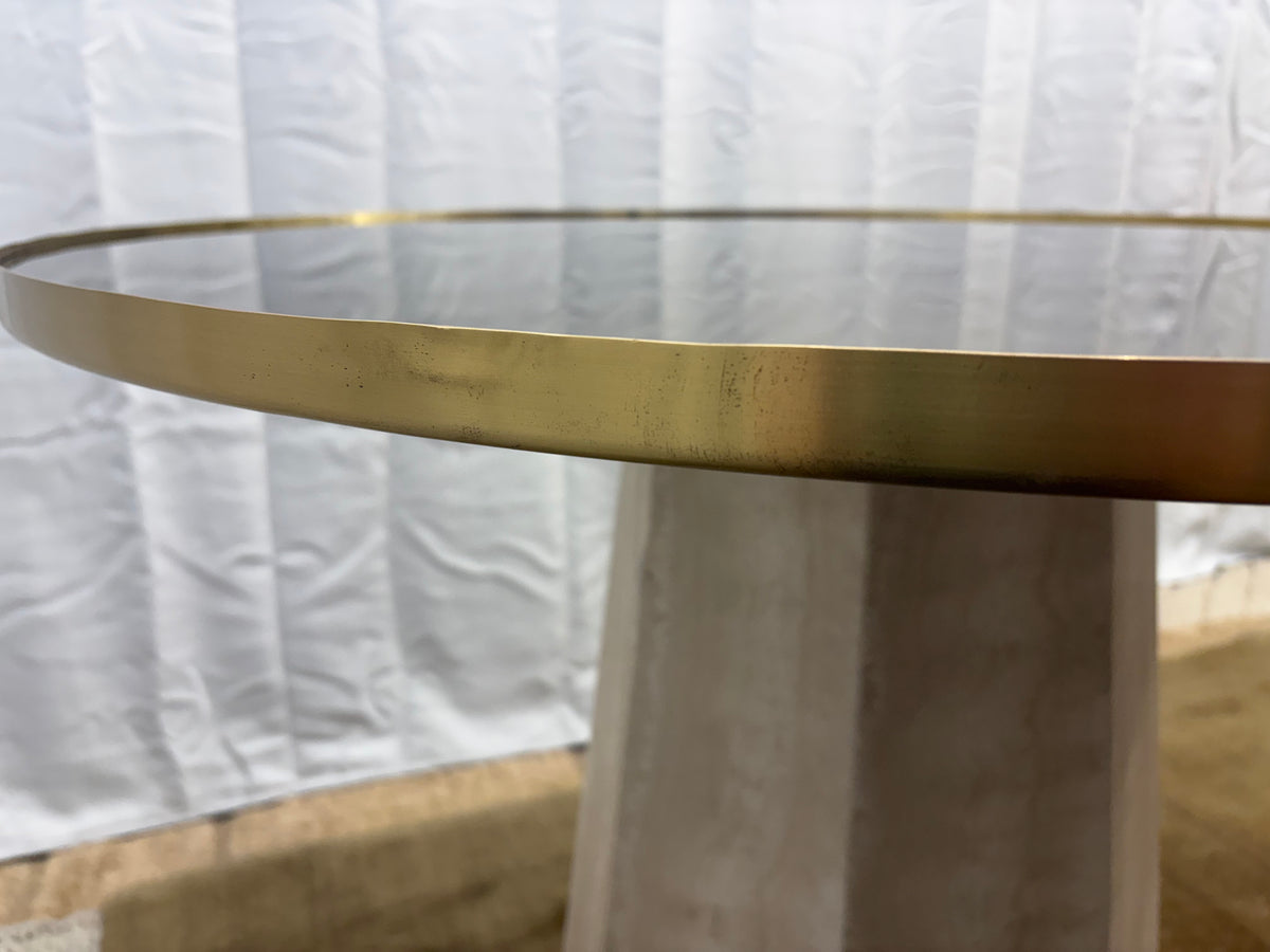 Arhaus Sculptural Stone Pedestal Bistro Table — 38"