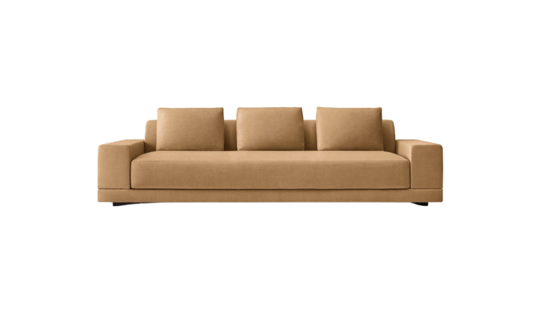 RH Cortona Sofa – 9' Luxe Depth in Holland & Sherry Wool Twill, Camel
