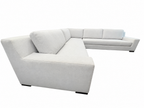 RH Modena Track Arm Left-Arm Bench-Cushion L-Sectional – Perennials Performance Textured Linen Weave in Mist