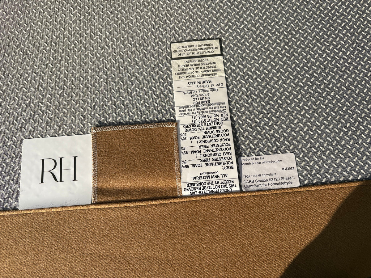 RH Cortona Sofa – 9' Luxe Depth in Holland & Sherry Wool Twill, Camel