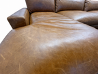 RH Maxwell Leather U-Chaise Sectional – 8' Armless Sofa with Dual Luxe Chaises in Italian Berkshire Leather (Chestnut)