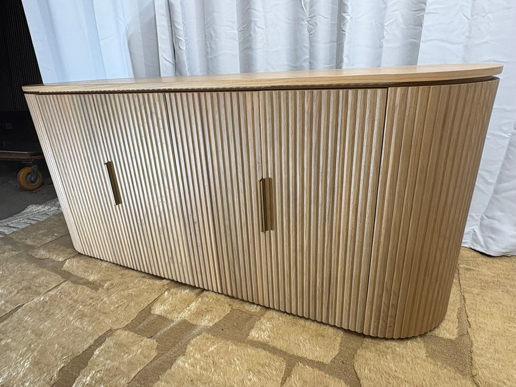 RH Byron 4-Door Sideboard — 84” Light Oak | Reeded American White Oak | Artisan Crafted (2 of 3)