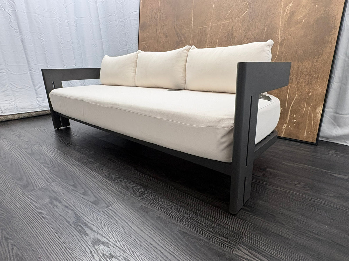 RH Restoration Hardware Matira Aluminum Sofa
Designed by Harrison & Nicholas Condos
84" | Iron Finish | Natural Performance Textured Weave