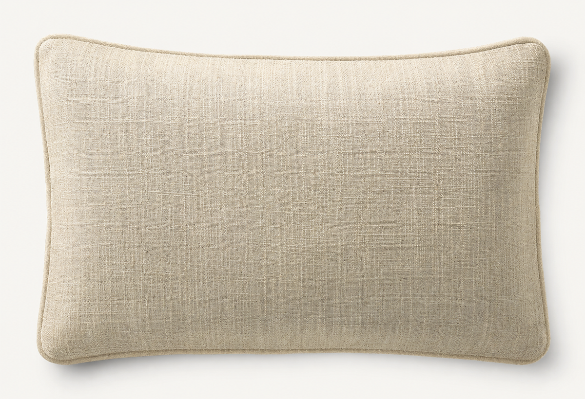 RH Restoration Hardware Custom Italian Pietro Solid Piped Lumbar Pillow Cover