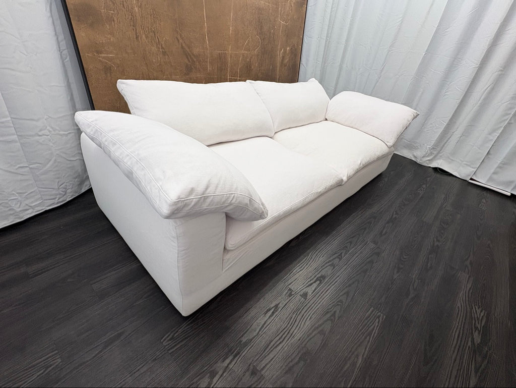 RH Cloud 9' Luxe Sofa — 2-Cushion | Perennials Performance Textured Linen Weave | White