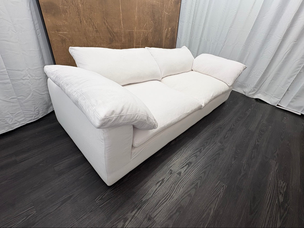 RH Cloud 9' Luxe Sofa — 2-Cushion | Perennials Performance Textured Linen Weave | White