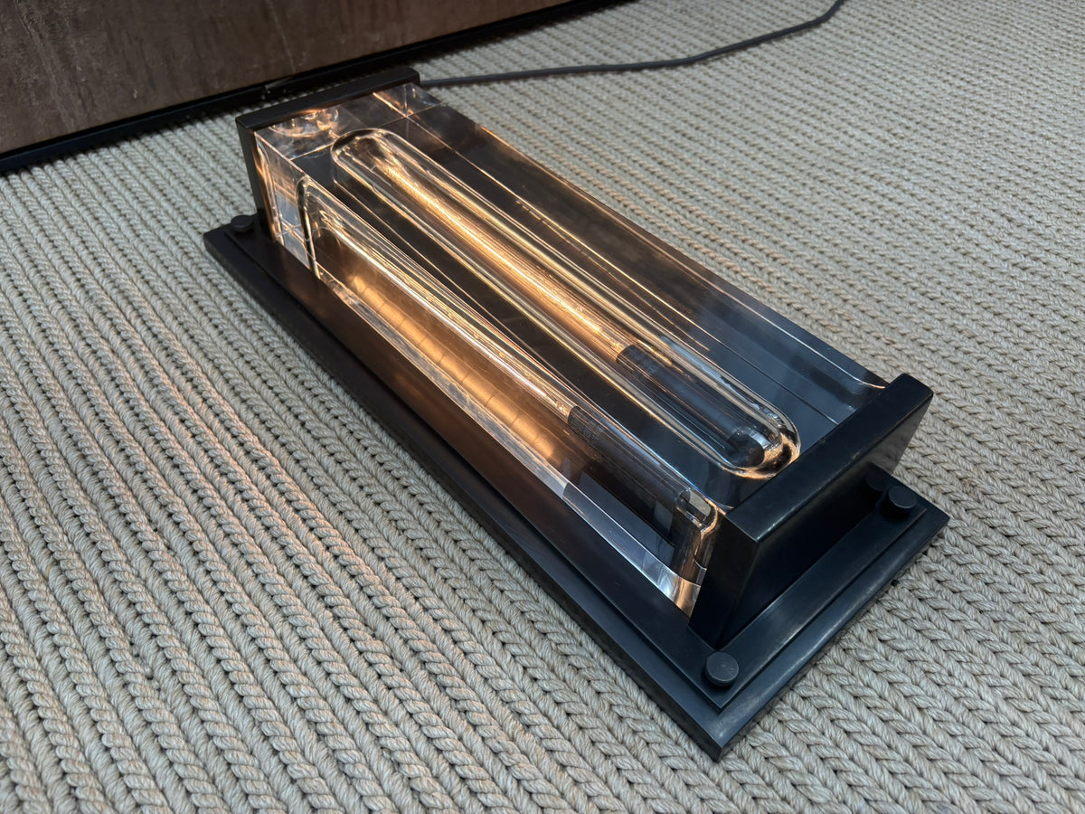RH Savile Grand Rectangular Sconce Bronze | K9 Crystal Glass & Sand-Cast Brass | Designed by Jonathan Browning