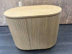 RH Byron Open Nightstand – 32" Light Oak | American White Oak | Reeded Detail | Soft-Close Drawer