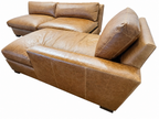 RH Maxwell Leather U-Chaise Sectional – 8' Armless Sofa with Dual Luxe Chaises in Italian Berkshire Leather (Chestnut)