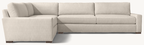 RH Maxwell Left-Arm L-Sectional | Classic | Down | Perennials® Performance Textured Linen Weave – Dune