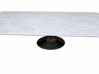 RH Aero Stone Rectangular Dining Table – 120" | Italian Carrara Marble Top | Cast Iron Pedestal Base