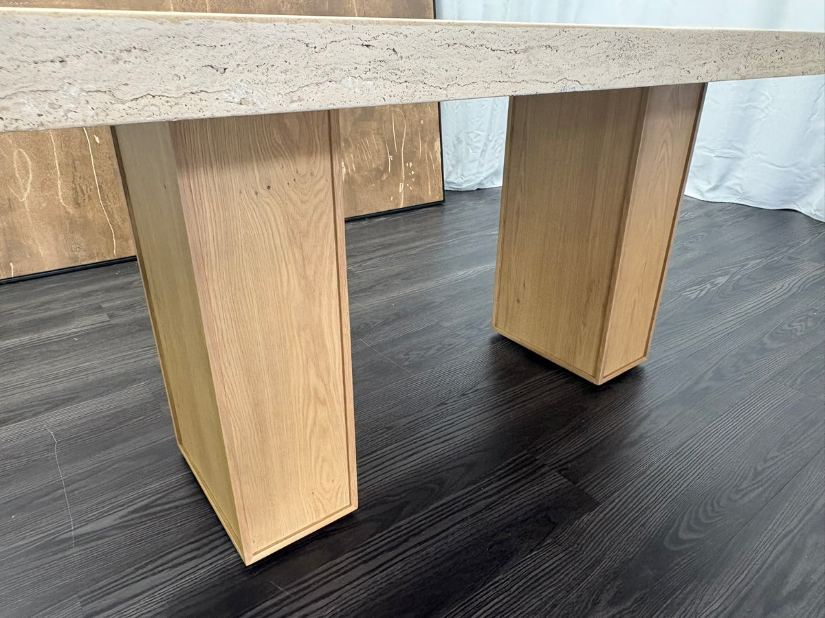 RH Restoration Hardware Lumi Rectangular Dining Table
72" | Light Oak | Turkish Travertine