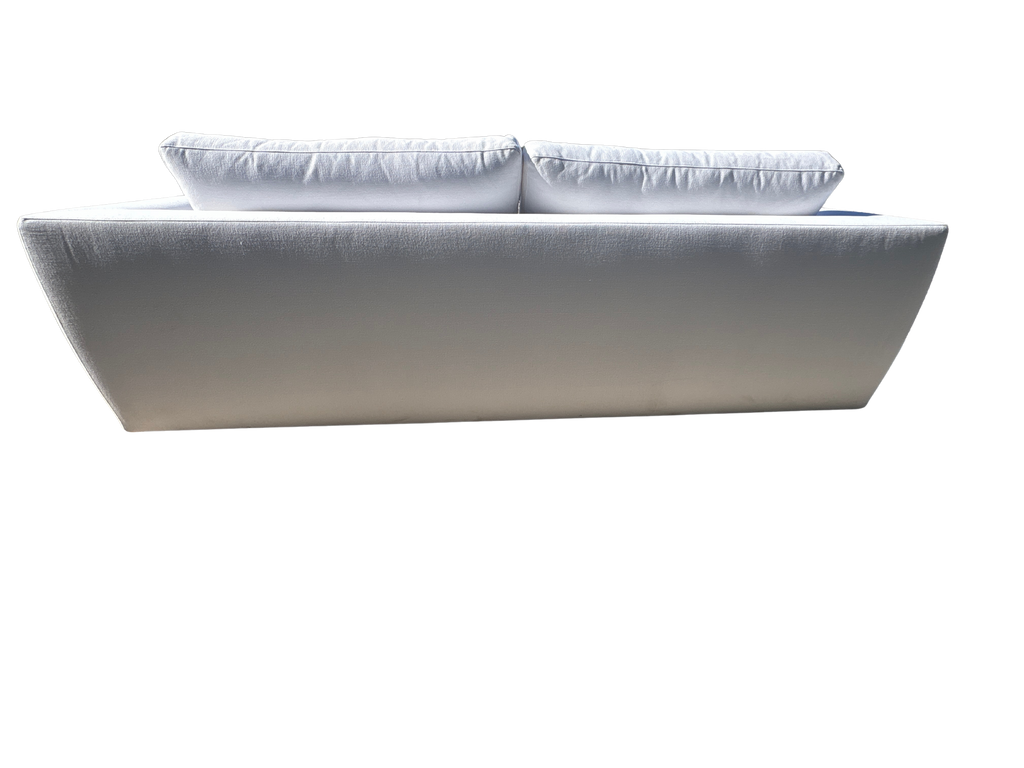 RH Monza Bench-Cushion Sofa – 8’ Luxe Depth in White Performance Linen Weave (Made in Italy)