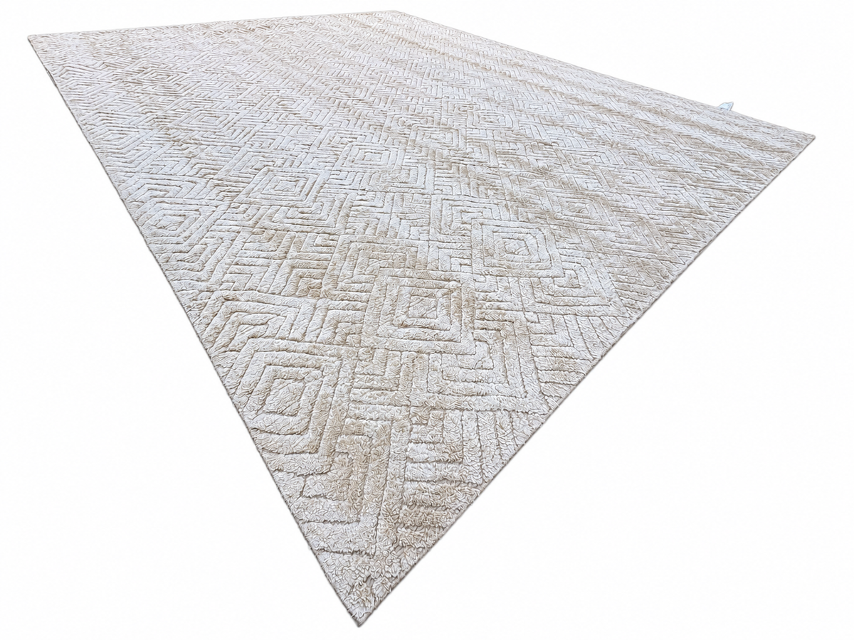 RH Talsari Silk & Wool Rug – 12' × 15' Wheat | Hand-Knotted Silk & Wool | 100 Tibetan Knots Per Square Inch | Made in Nepal