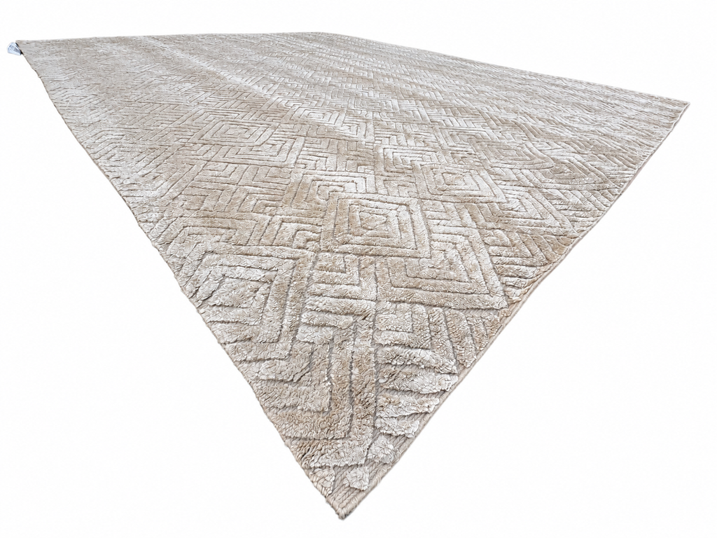 RH Talsari Silk & Wool Rug – 12' × 15' Wheat | Hand-Knotted Silk & Wool | 100 Tibetan Knots Per Square Inch | Made in Nepal