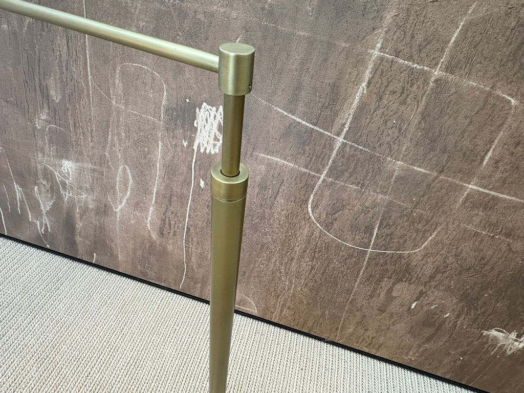 RH Métier Task Floor Lamp Lacquered Burnished Brass | Adjustable Swing Arm | Dimmable Task Lighting