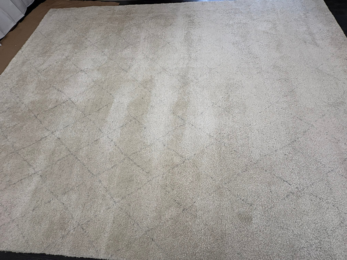 RH Iman Diamond Wool Rug 9x12 - Ivory/Silver