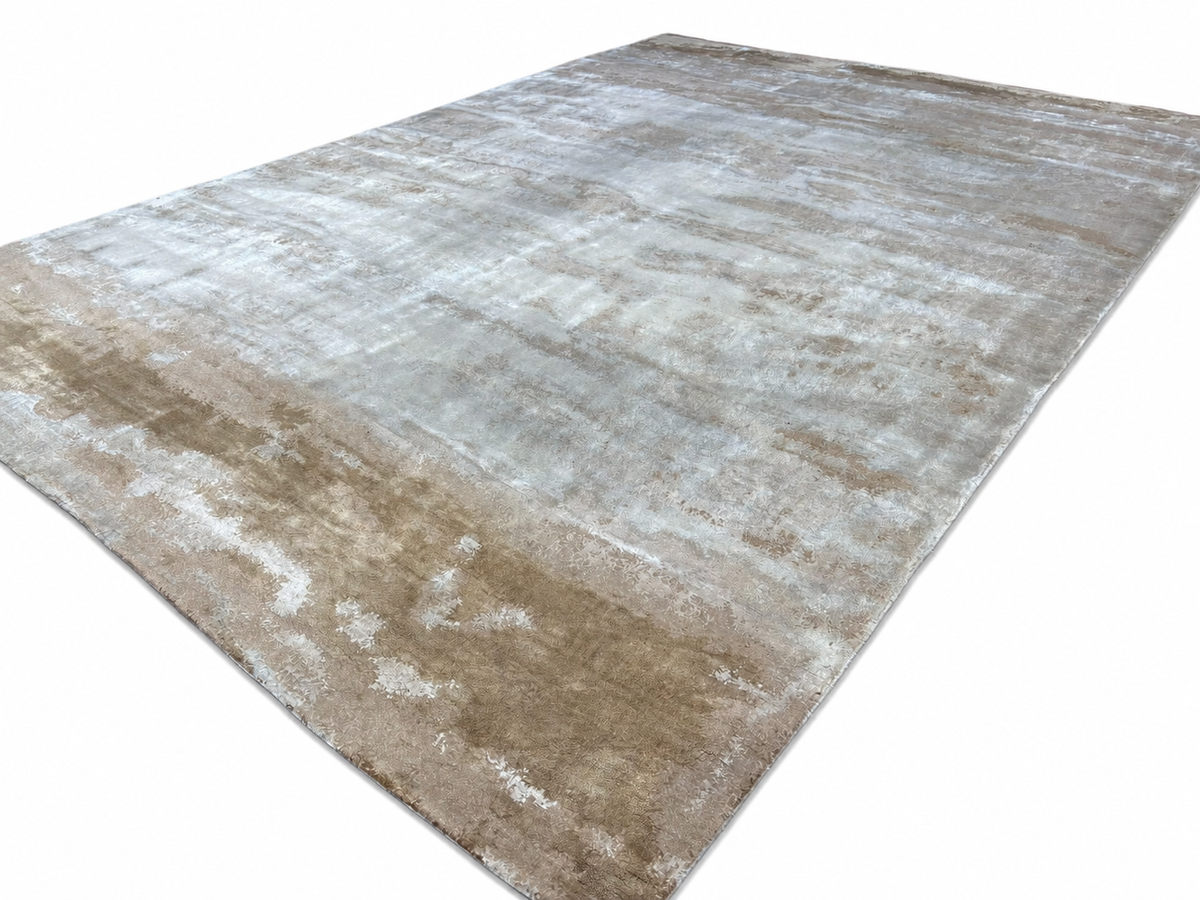 RH Suvali Silk & Wool Rug – 10' × 14' Wheat Multi | 90% Silk | Hand-Knotted | 84 Persian Knots Per Square Inch