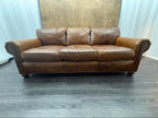 RH Original Lancaster Leather 3-Cushion Sofa – 7' Petite 38"D | Italian Brompton Cocoa | Down-Feather | Pre-Owned