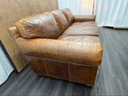 RH Original Lancaster Leather 3-Cushion Sofa – 7' Petite 38"D | Italian Brompton Cocoa | Down-Feather | Pre-Owned