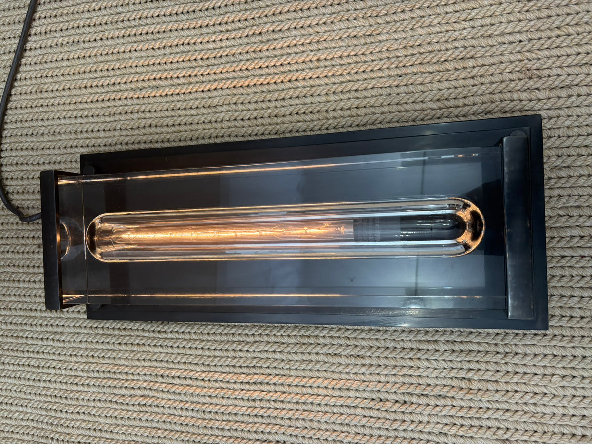 RH Savile Grand Rectangular Sconce Bronze | K9 Crystal Glass & Sand-Cast Brass | Designed by Jonathan Browning