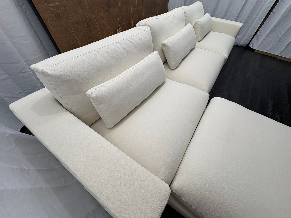 RH Lugano Modular 4-Piece Sectional | Italy | Down | Performance Linen Weave – Natural