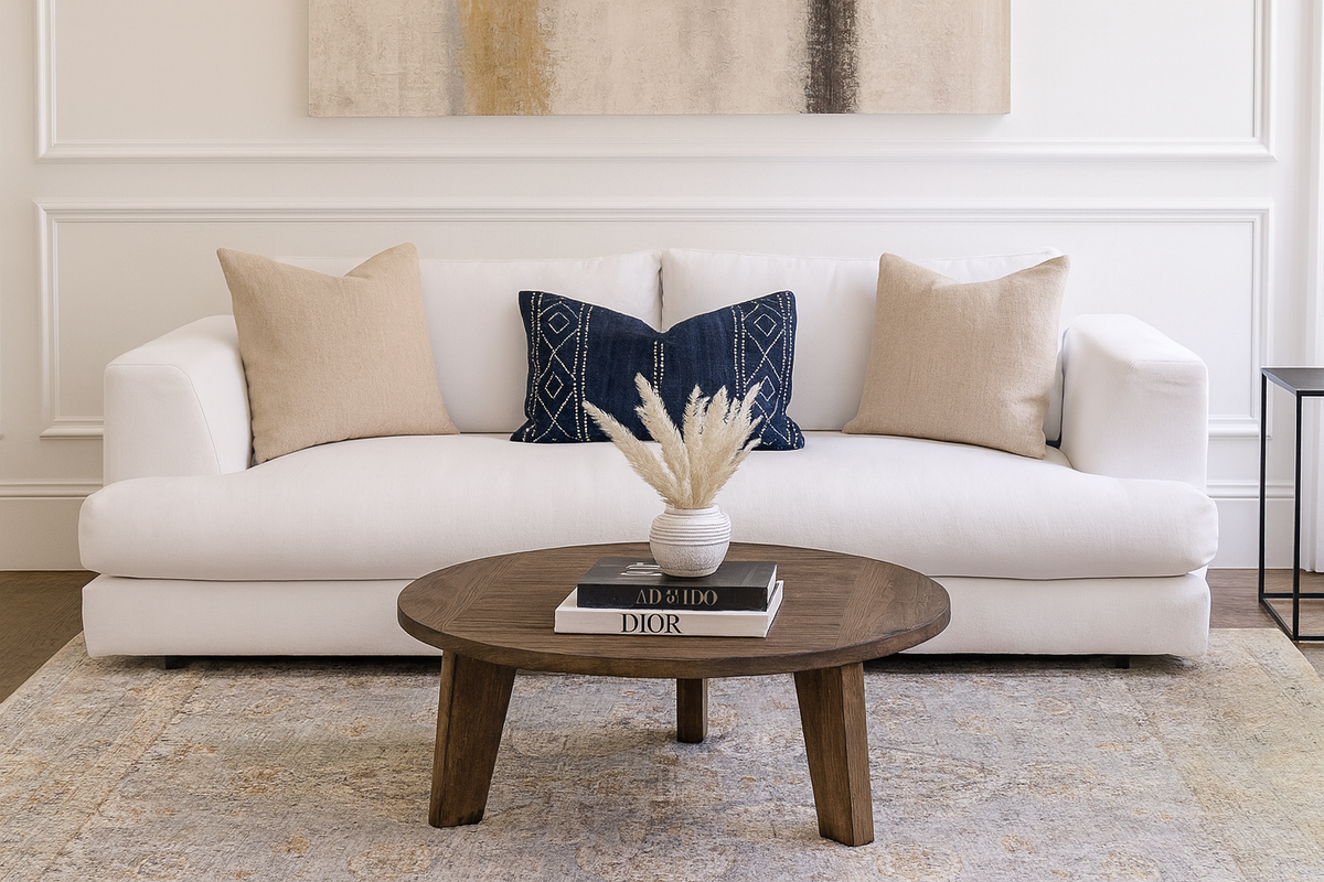 RH Monza Bench-Cushion Sofa – 8’ Luxe Depth in White Performance Linen Weave (Made in Italy)