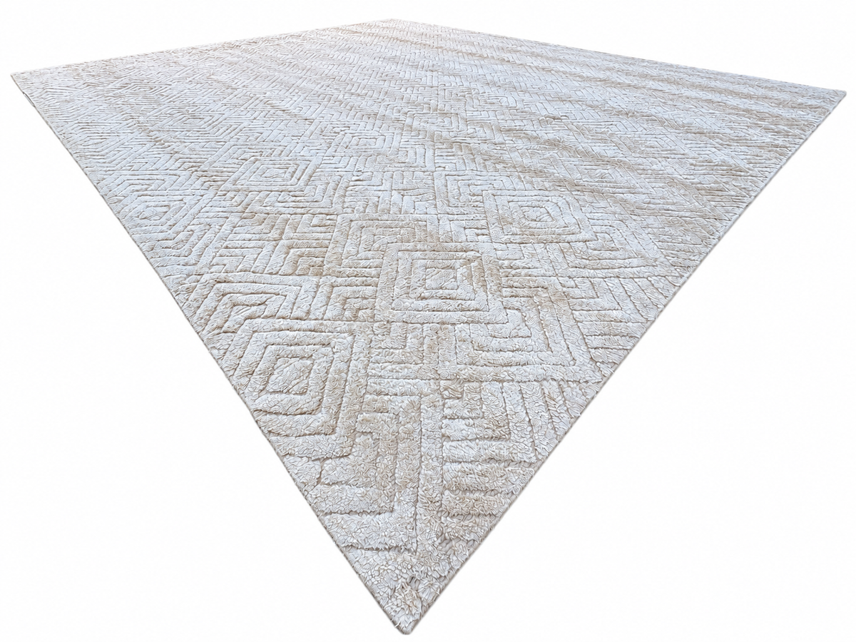 RH Talsari Silk & Wool Rug – 12' × 15' Wheat | Hand-Knotted Silk & Wool | 100 Tibetan Knots Per Square Inch | Made in Nepal