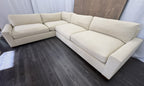 RH Maxwell Left-Arm L-Sectional | Classic | Down | Perennials® Performance Textured Linen Weave – Dune