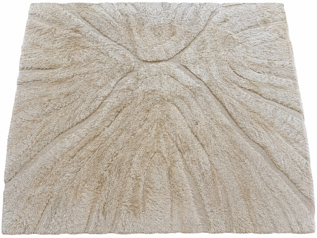 RH Tarras Wool Rug – 10' × 14' Wheat | 100% Hand-Spun Wool | Hand-Knotted | Sculptural High-Low Texture