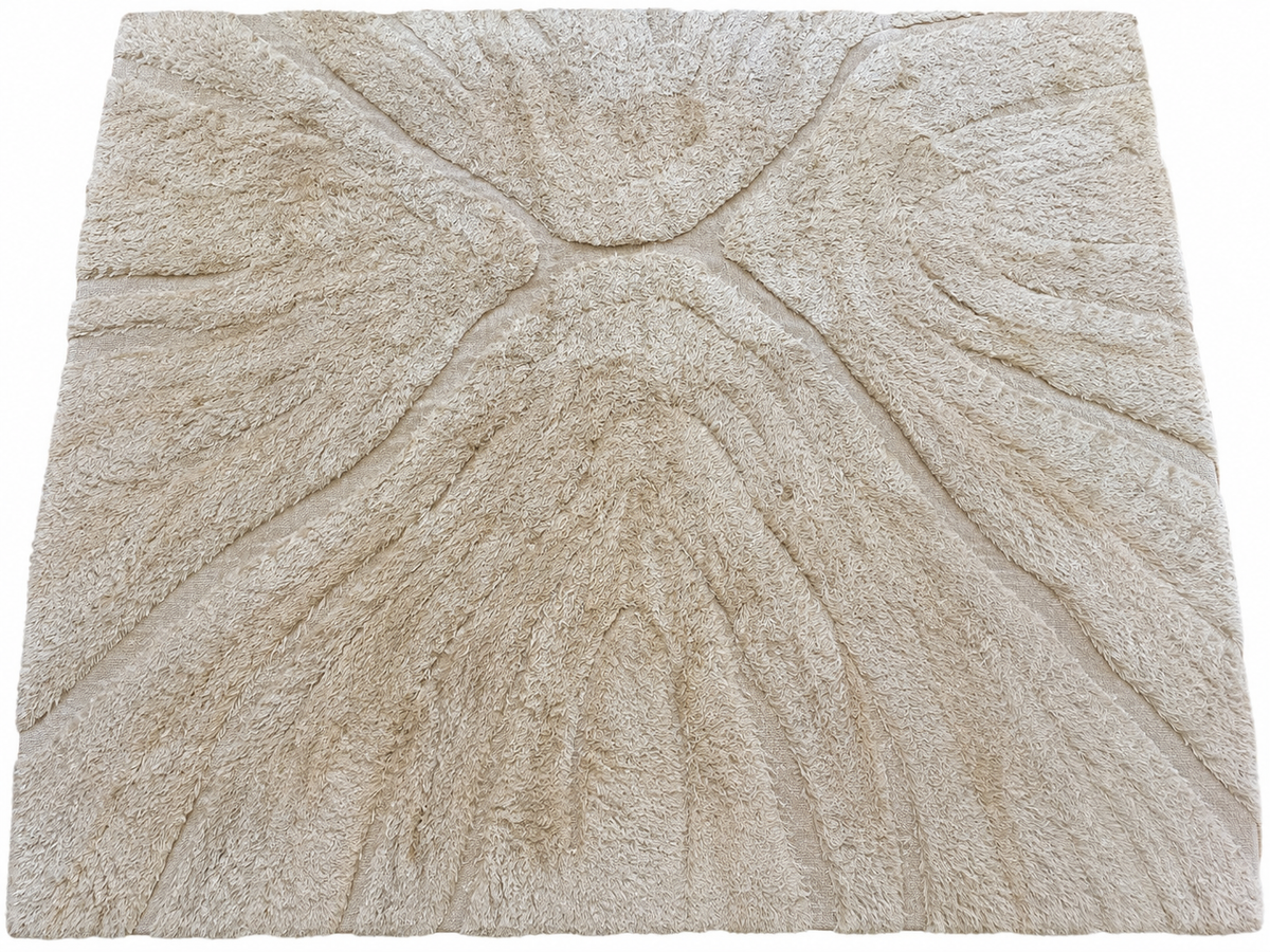 RH Tarras Wool Rug – 10' × 14' Wheat | 100% Hand-Spun Wool | Hand-Knotted | Sculptural High-Low Texture
