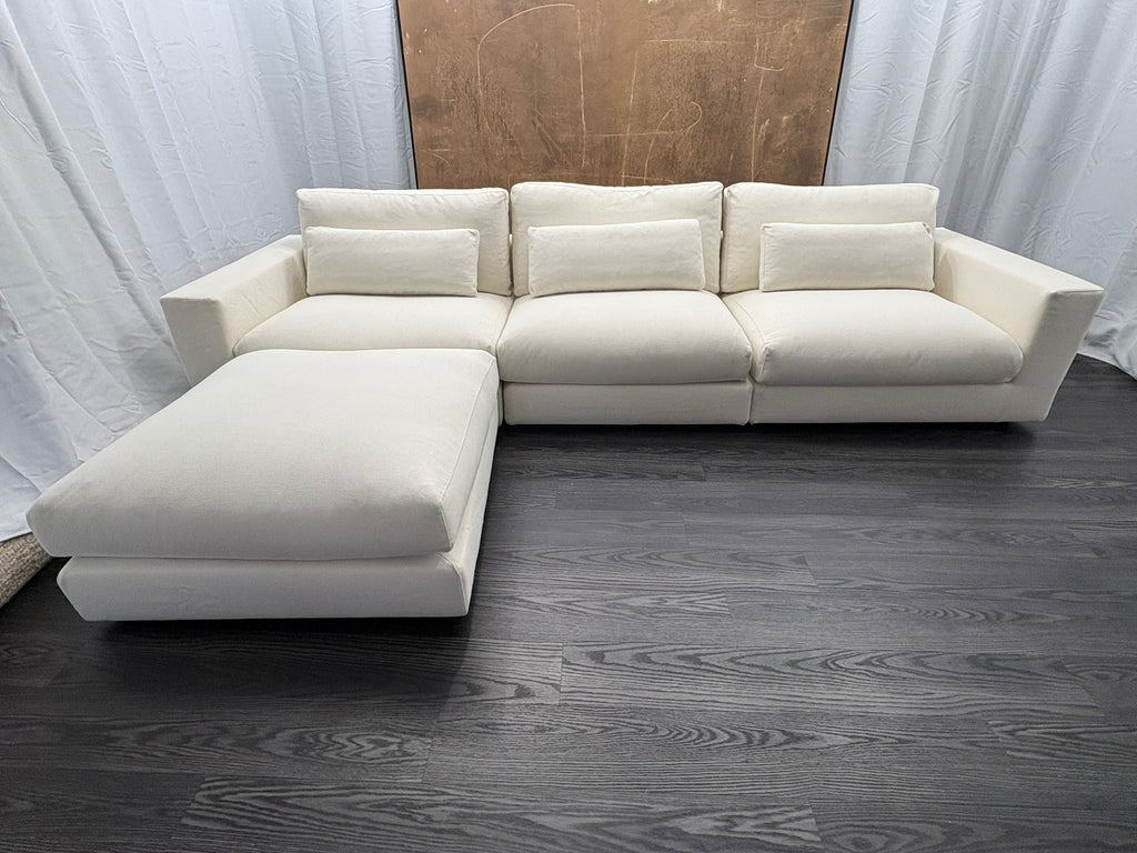 RH Lugano Modular 4-Piece Sectional | Italy | Down | Performance Linen Weave – Natural