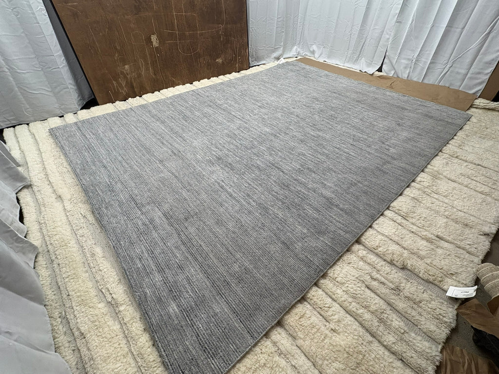 RH Performance Rug – Approx. 9' × 12' Marled Ocean (Attributed) | Hand-Loomed Performance Construction | Textural Contemporary Design
