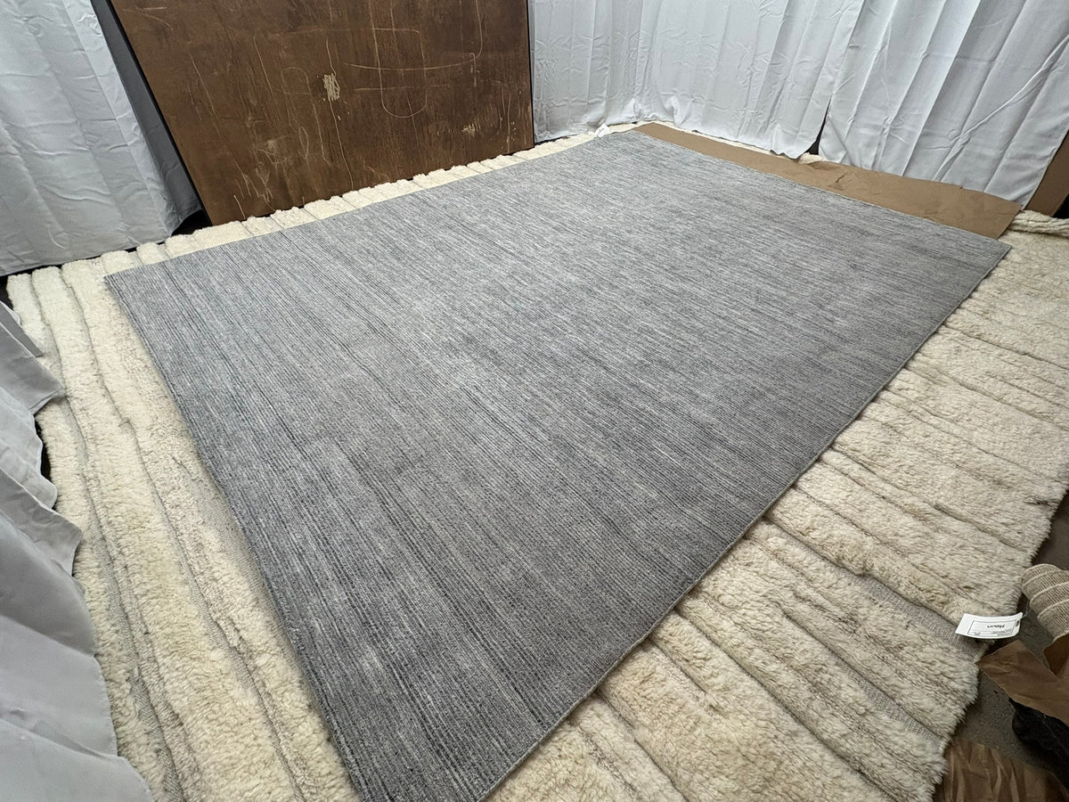 RH Performance Rug – Approx. 9' × 12' Marled Ocean (Attributed) | Hand-Loomed Performance Construction | Textural Contemporary Design