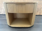 RH Byron Open Nightstand – 32" Light Oak | American White Oak | Reeded Detail | Soft-Close Drawer