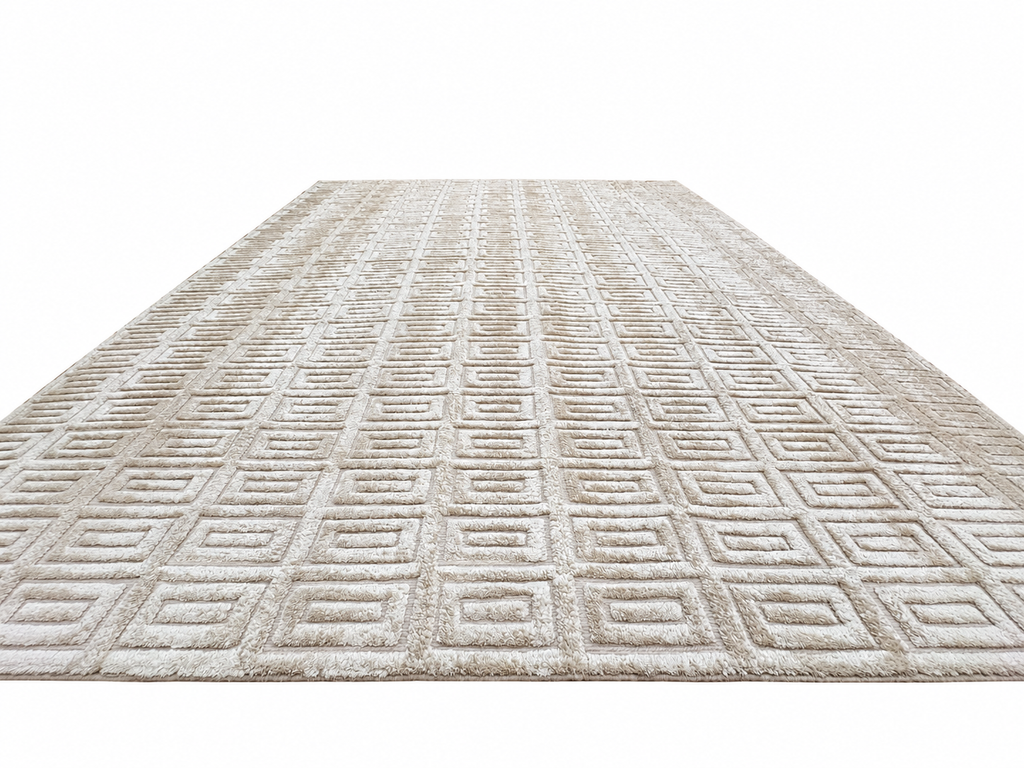 RH Rajouri Silk & Wool Rug – 9' × 12' Sand | Hand-Knotted Silk & Wool | Hand-Carved | Made in Nepal