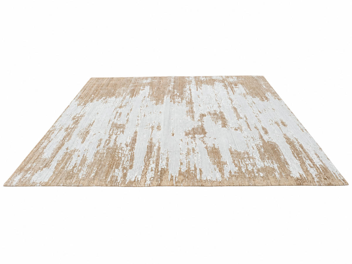 RH Kasir Wool & Silk Rug – 10' x 14' Wheat/Camel | Hand-Knotted Wool & Silk