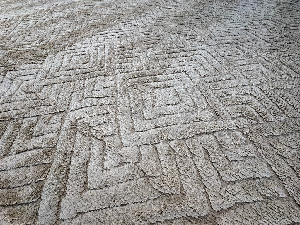 RH Talsari Silk & Wool Rug – 12' × 15' Wheat | Hand-Knotted Silk & Wool | 100 Tibetan Knots Per Square Inch | Made in Nepal