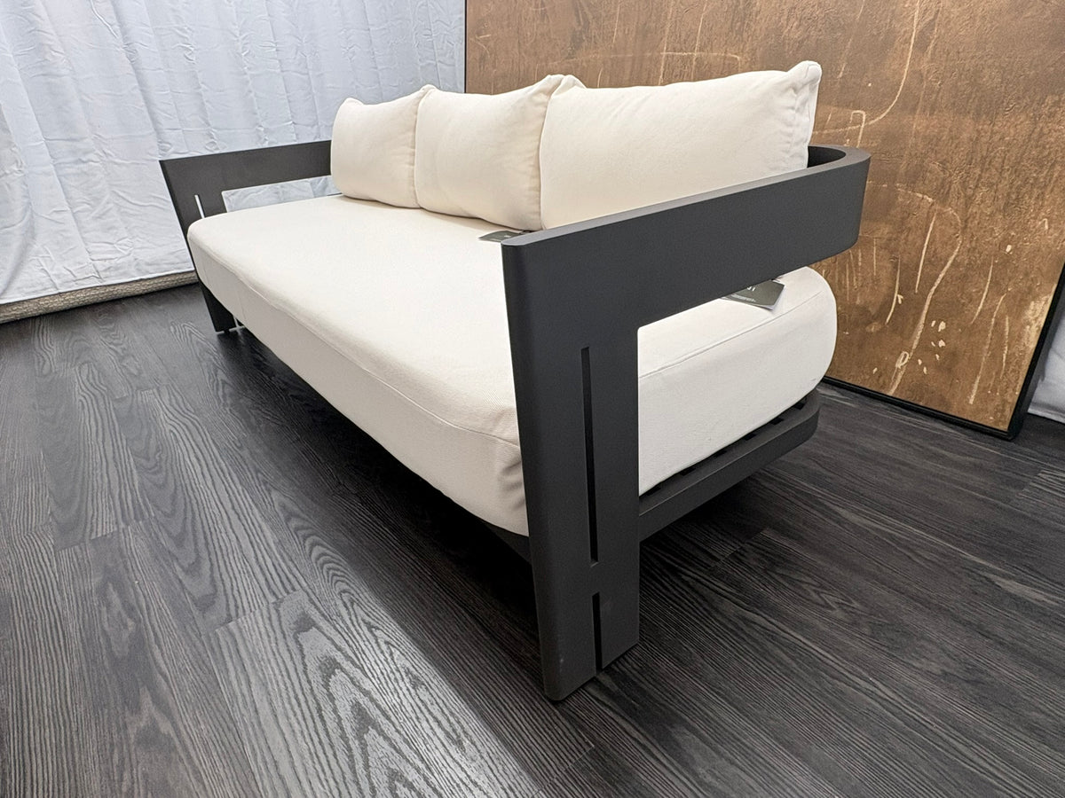 RH Restoration Hardware Matira Aluminum Sofa
Designed by Harrison & Nicholas Condos
84" | Iron Finish | Natural Performance Textured Weave