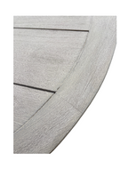 RH Balmain Round Teak Dining Table – 48" Weathered Teak Finish