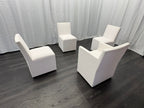 Curated Set of Four RH Ellison Fabric Dining Chairs
Perennials® Performance Textured Linen Weave — White
Recessed Caster Bases