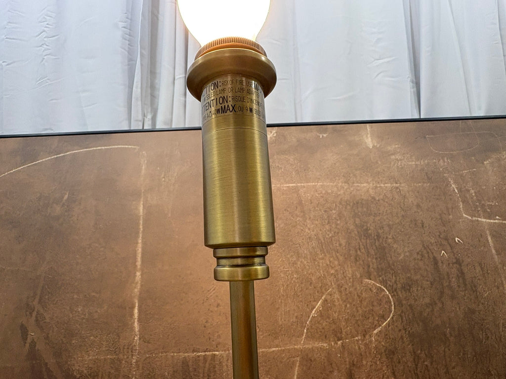 RH Pyramid Telescoping Floor Lamp Vintage Brass | Adjustable Height | Cast Zinc & Steel