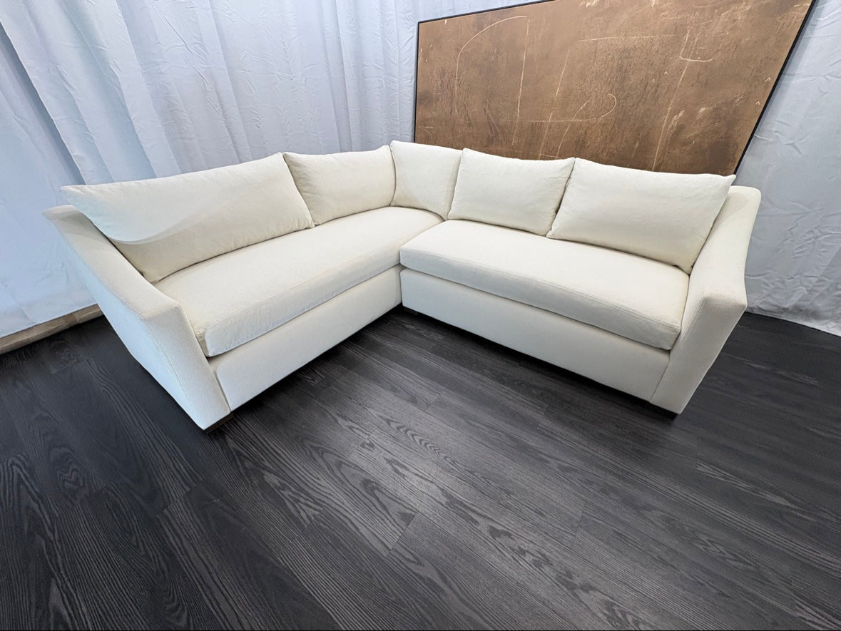 RH Belgian Classic Slope Arm Left-Arm Bench-Cushion L-Sectional