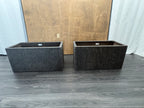 RH Paxos Square Planter – Size F 39½"W × 19½"D × 19½"H | Carbon | Set of 2 | Upscale Staging