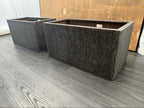 RH Paxos Square Planter – Size F 39½"W × 19½"D × 19½"H | Carbon | Set of 2 | Upscale Staging