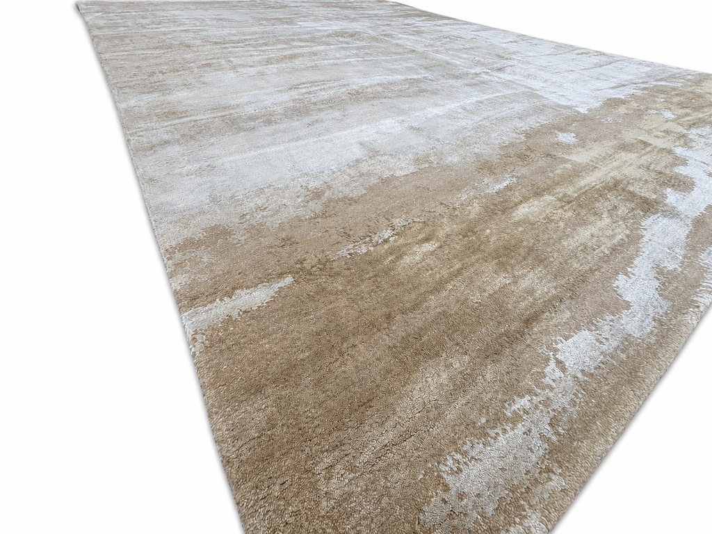 RH Suvali Silk & Wool Rug – 10' × 14' Wheat Multi | 90% Silk | Hand-Knotted | 84 Persian Knots Per Square Inch