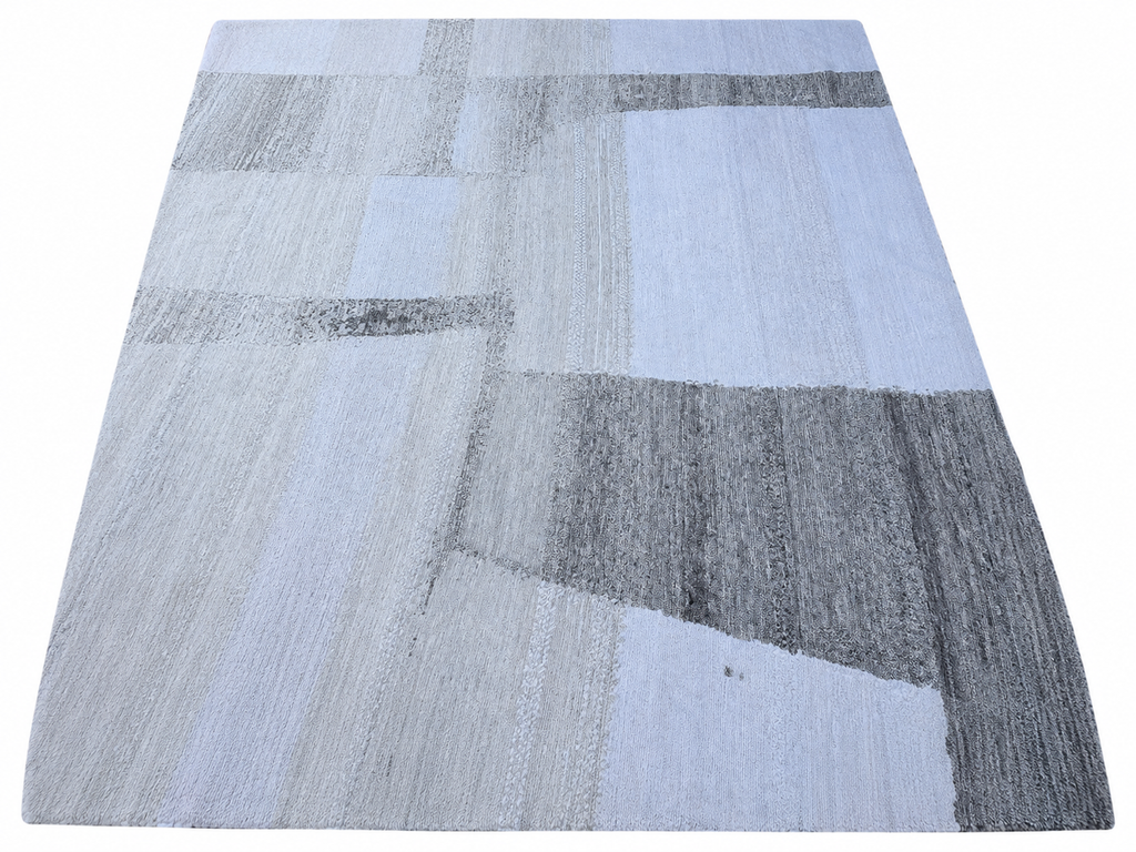 RH Nihal Wool Rug – 10' × 14' Multi Grey | 100% Hand-Spun Wool | Hand-Knotted | Abstract Geometric Design | Made in Nepal