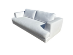 RH Monza Bench-Cushion Sofa – 8’ Luxe Depth in White Performance Linen Weave (Made in Italy)