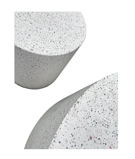 West Elm Sculpted Terrazzo Indoor/Outdoor Drum Table Set