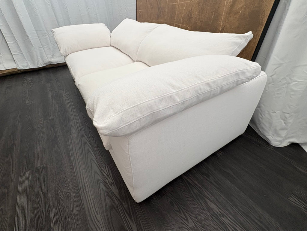 RH Cloud 9' Luxe Sofa — 2-Cushion | Perennials Performance Textured Linen Weave | White